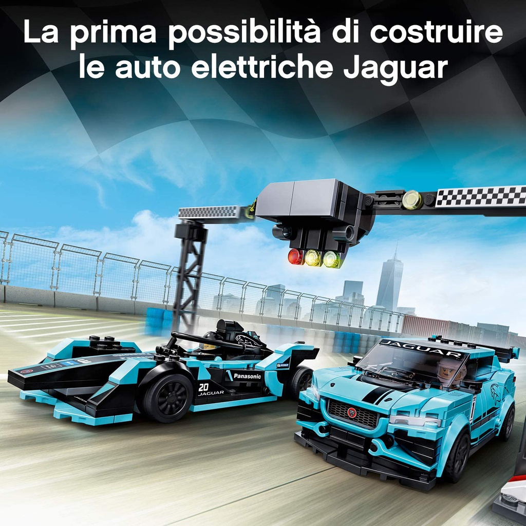 LEGO Speed Champions Formula E Panasonic Jaguar Racing GEN2 car &amp; Jaguar I-PACE eTROPHY 76898