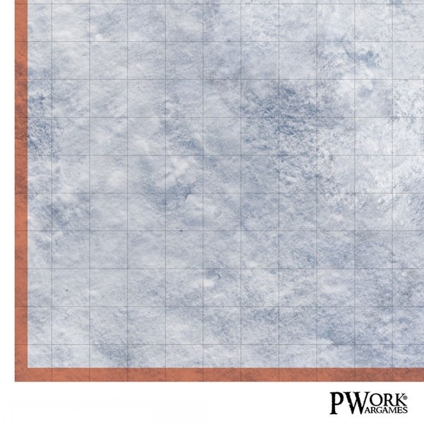 PWORK RPG Combat Map Snow Plain 81 x 81 cm Tappeto Da Gioco Riscrivibile