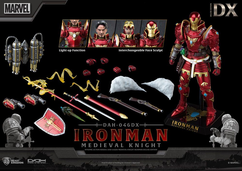 Iron Man Action Figures Deluxe Medieval Knight 8ction Heroes 20 Cm BEAST KINGDOM