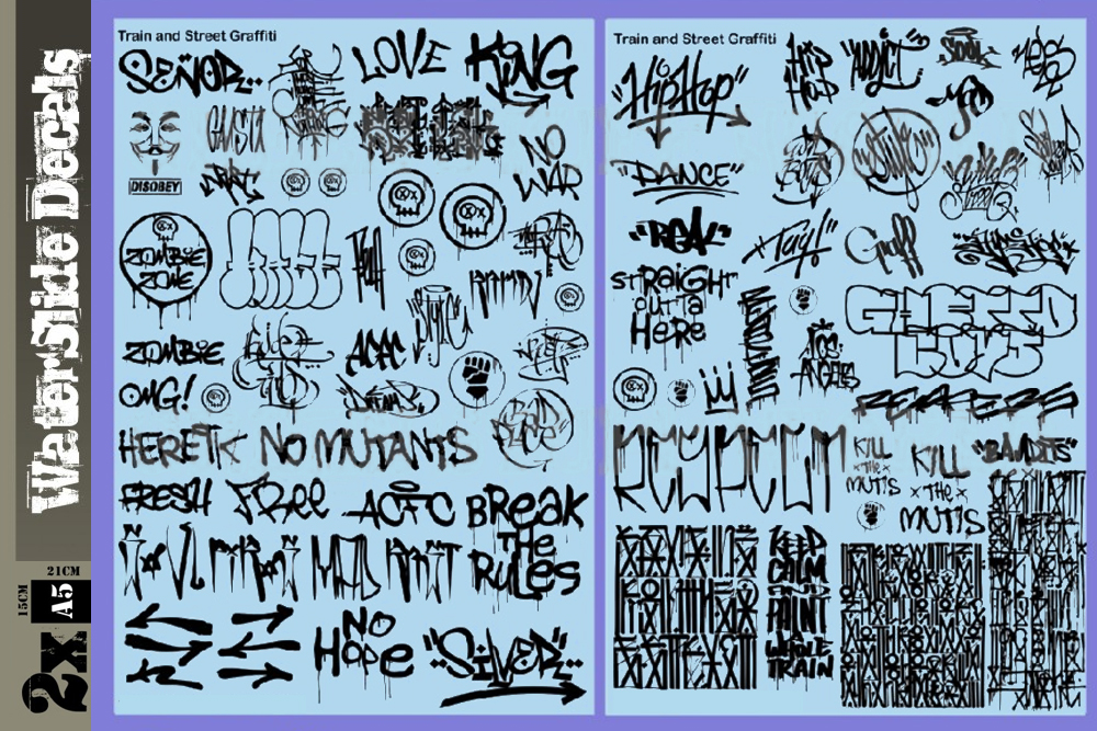 GSW - Decalcomanie Mix Graffiti Neri