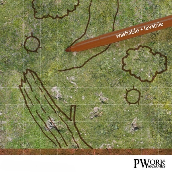 PWORK RPG Combat Map Forest 81 x 81 cm Tappeto Da Gioco Riscrivibile