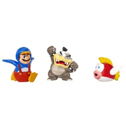 [277498] NINTENDO - Mario Bros U Micro Figure 3 PACK Wave 2 - Morton Koopa - Penguin Mario - Cheep Cheep