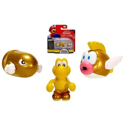 [277538] NINTENDO Mario Bros U Micro Figure Gold Series 1-3 - Bullet Bill - Koopa Troopa - Cheep Cheep