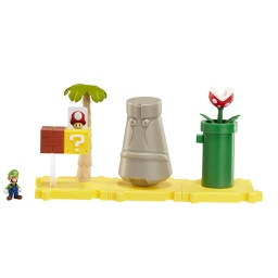 [344474] NINTENDO Mario Bros U Micro Land 3 Pack Wave 1 - Layer Cake Desert e Luigi Mini Figure Diorama