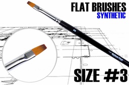 [405666] GSW - Flat Synthetic Brush Size 3 Pennello Per Modellismo