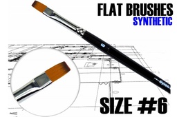 [405668] GSW - Flat Synthetic Brush Size 6 Pennello Per Modellismo