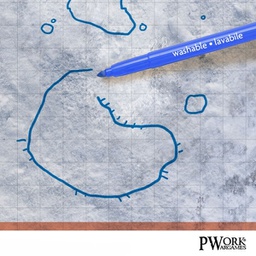 [412623] PWORK RPG Combat Map Snow Plain 81 x 81 cm Tappeto Da Gioco Riscrivibile